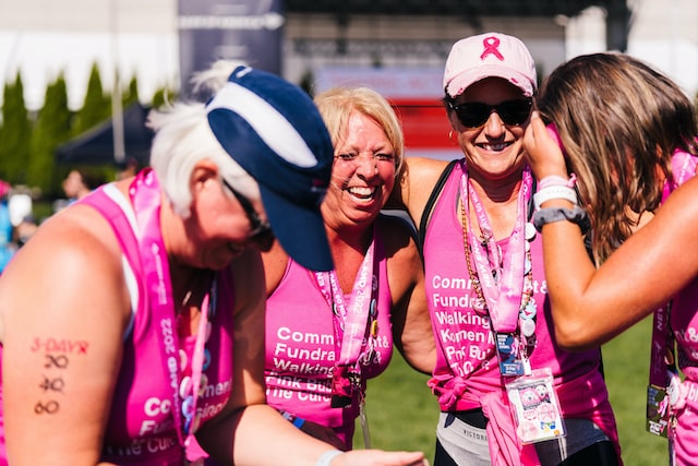 A group of women at a charity fundraising event 